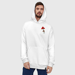 Толстовка-худи оверсайз Гвоздики и георгиевская лента, цвет: белый — фото 2