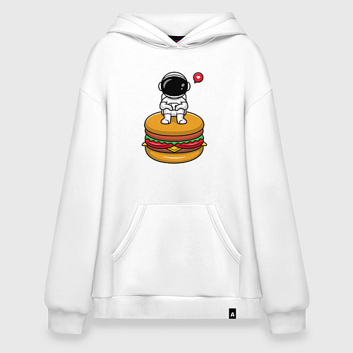 Худи оверсайз Космический гамбургер / Белый – фото 1