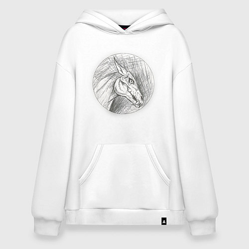 Худи оверсайз Черепа лошадей / Белый – фото 1