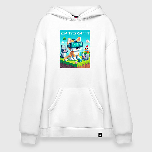 Худи оверсайз Catcraft - collaboration ai art / Белый – фото 1