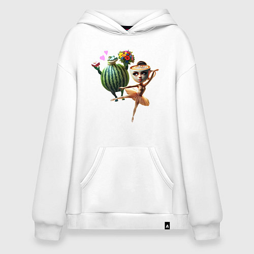 Худи оверсайз Ballerina Cappuccina - Glorbo Fruttodrillo meme / Белый – фото 1