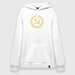 Толстовка-худи оверсайз Стиль серпа и молота, цвет: белый