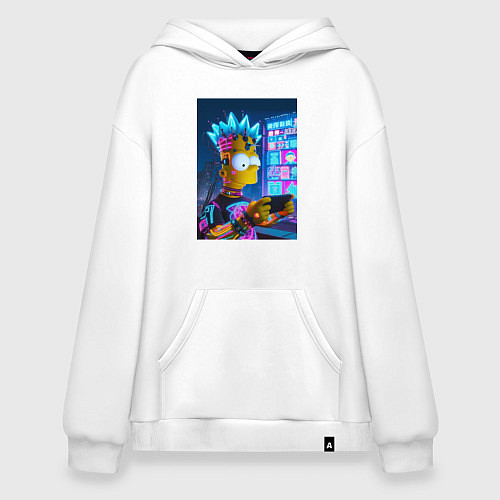 Худи оверсайз Bart Simpson is a gamer - ai art / Белый – фото 1