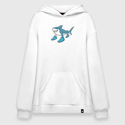 Худи оверсайз Тралалеро тралала, акула в кроссовках, мем / Белый – фото 1