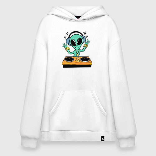 Худи оверсайз Диджей инопланетянин / Белый – фото 1