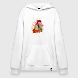 Толстовка-худи оверсайз David Bowie Art, цвет: белый