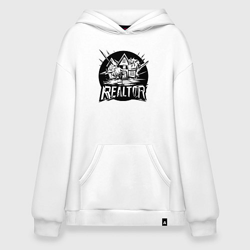 Худи оверсайз Риелтор дом / Белый – фото 1