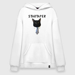 Толстовка-худи оверсайз Startaper cat, цвет: белый