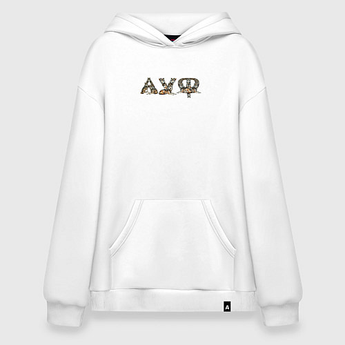 Худи оверсайз Волки ауф / Белый – фото 1