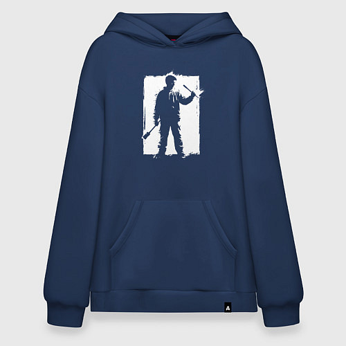 Худи оверсайз Художник в белом штрихе / Тёмно-синий – фото 1