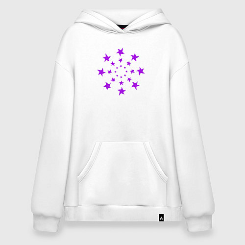 Худи оверсайз Звезды кругом / Белый – фото 1
