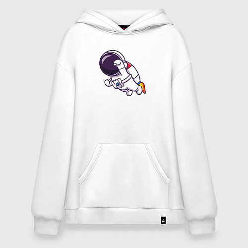 Худи оверсайз Супер космонавт в полёте / Белый – фото 1