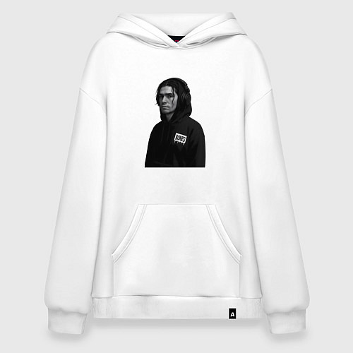 Худи оверсайз Bones в капюшоне с наушниками / Белый – фото 1