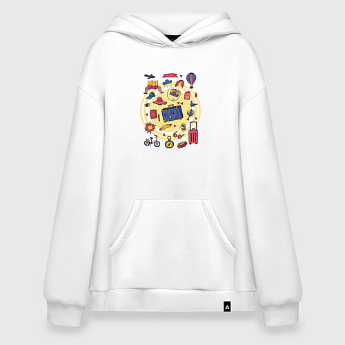 Худи оверсайз Летние путешествия / Белый – фото 1