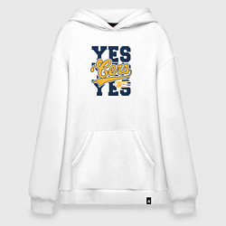 Толстовка-худи оверсайз Yes yes cers, цвет: белый