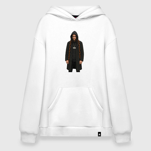 Худи оверсайз Bones с огромной цепью / Белый – фото 1