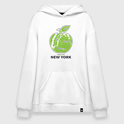 Толстовка-худи оверсайз Сity of New York, цвет: белый