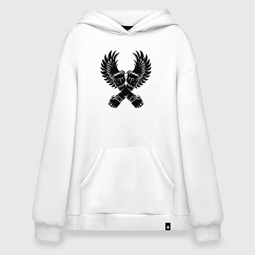 Худи оверсайз ММА кулаки / Белый – фото 1