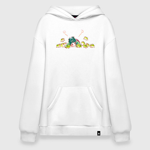 Худи оверсайз МаоМао и лягушки - Монолог Фармацевта / Белый – фото 1