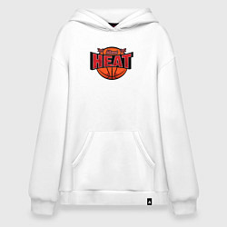 Толстовка-худи оверсайз Майами Хит - баскетбол, цвет: белый