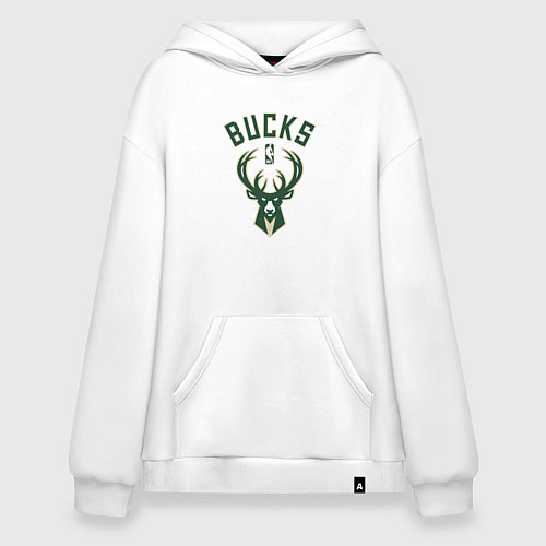 Худи оверсайз Милуоки Бакс - команда НБА / Белый – фото 1