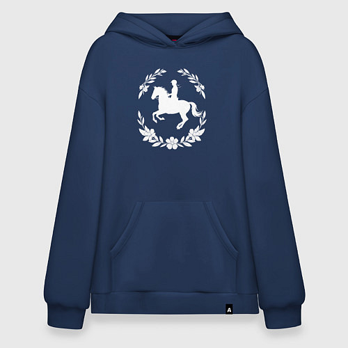 Худи оверсайз Всадник в венке / Тёмно-синий – фото 1