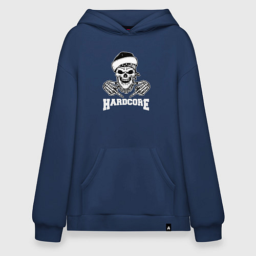Худи оверсайз Hardcore skeletor / Тёмно-синий – фото 1