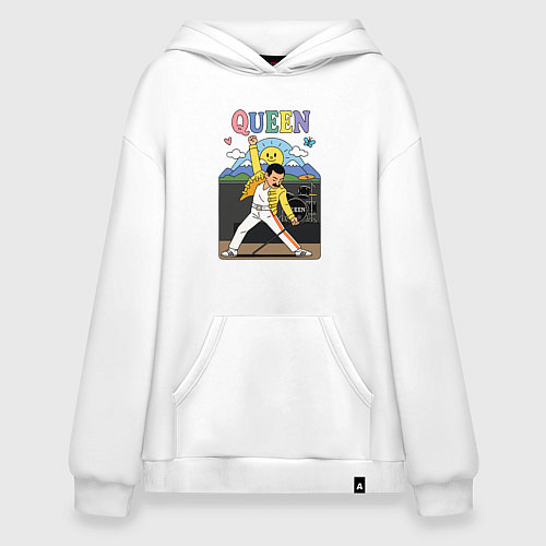 Худи оверсайз Queen мультяшный стиль / Белый – фото 1