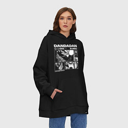Толстовка-худи оверсайз ДанДанДан y2k, цвет: черный — фото 2