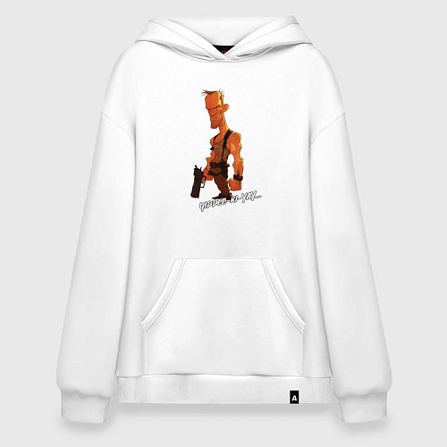 Худи оверсайз Yippee-ki-yay - Джон Макклейн / Белый – фото 1