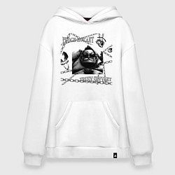 Толстовка-худи оверсайз Пудж дрейн няша, цвет: белый