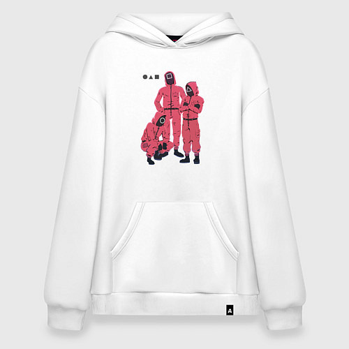Худи оверсайз Squid game guys / Белый – фото 1