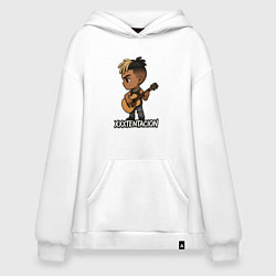 Толстовка-худи оверсайз XXXTentacion мультяшный, цвет: белый