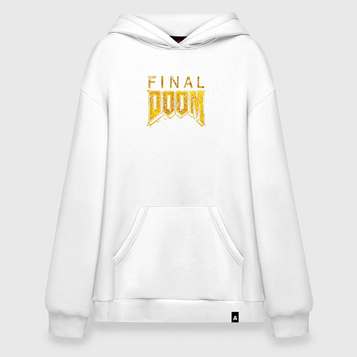 Худи оверсайз Doom final gold logo / Белый – фото 1