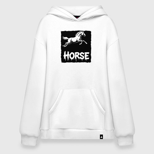 Худи оверсайз Лошадь в прыжке / Белый – фото 1