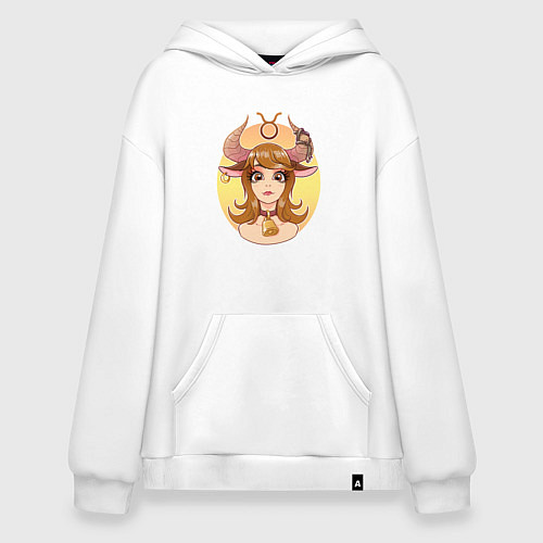 Худи оверсайз Телец анимешка / Белый – фото 1