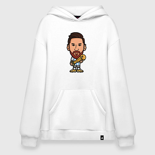 Худи оверсайз Маленький Месси с кубком / Белый – фото 1