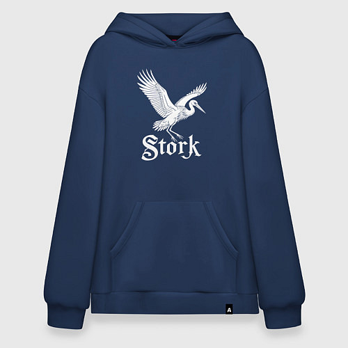 Худи оверсайз Летящий аист / Тёмно-синий – фото 1
