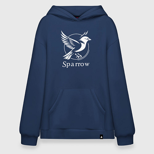 Худи оверсайз Воробей в полёте / Тёмно-синий – фото 1