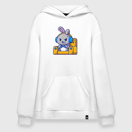 Худи оверсайз Кролик геймер / Белый – фото 1