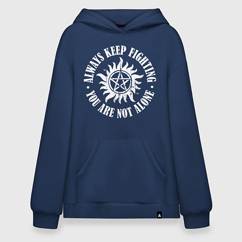 Худи оверсайз Оберег братьев Винчестеров - Сверхъестественное / Тёмно-синий – фото 1