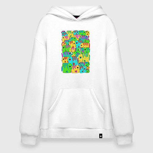 Худи оверсайз Яркие тропические рыбки / Белый – фото 1