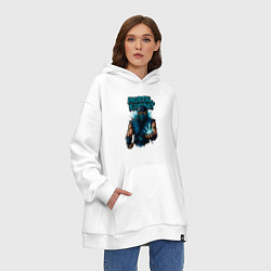 Толстовка-худи оверсайз Sub-zero graffiti, цвет: белый — фото 2
