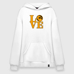Толстовка-худи оверсайз Love mortal kombat, цвет: белый