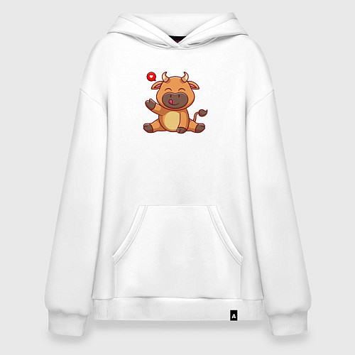 Худи оверсайз Корова милашка / Белый – фото 1
