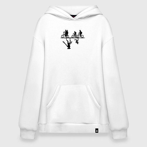 Худи оверсайз Очень странные дела параллельный мир / Белый – фото 1