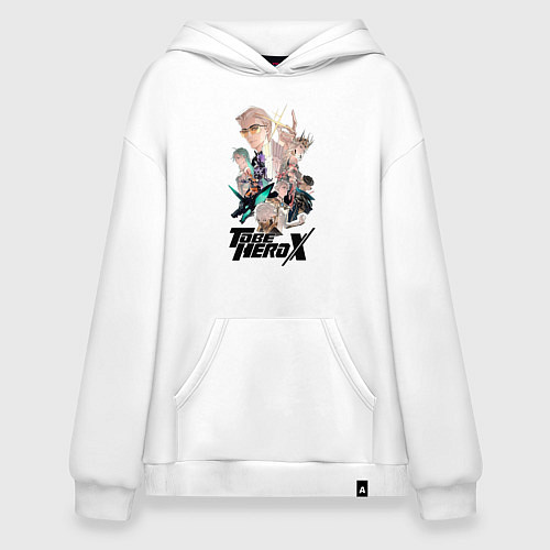 Худи оверсайз Nice, Ahu, Loli, Little Johnny, Ghostblade, Dragon / Белый – фото 1