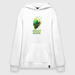 Толстовка-худи оверсайз Режим зверя, цвет: белый