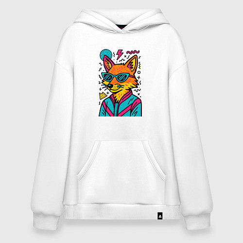 Худи оверсайз Лиса поп арт / Белый – фото 1