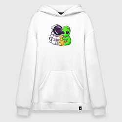 Толстовка-худи оверсайз Наша луна, цвет: белый